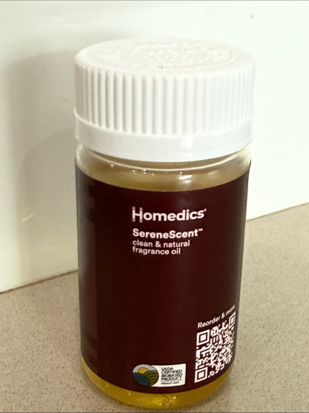 Homedics Apple Orchard Fragrance Oil Bottle - Brown Label, White Cap